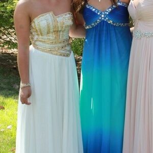 White and Gold prom dress